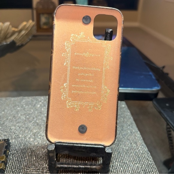 Louis Vuitton Inspired iPhone Case with Gold Chain Charm – Fits iPhone - Picture 5 of 5